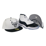 Matching New Era Chicago Bulls Fitted for Jordan 11 White Black Concord