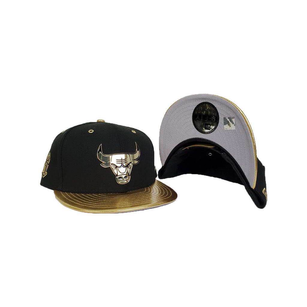 Matching New Era Chicago Bulls Snapback Hat for Jordan 6 DMP Black Gold