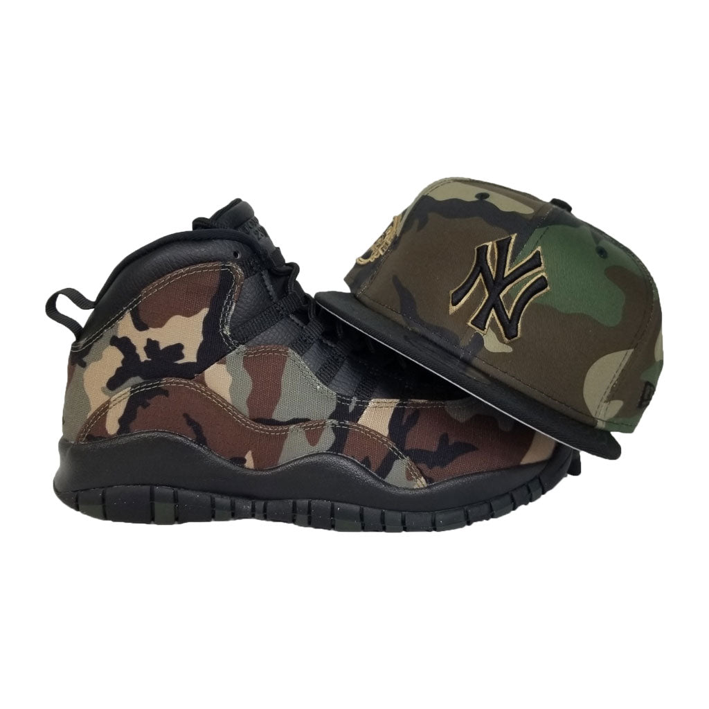 Matching New Era New York Yankees Snapback Hat for Jordan 10 Desert Camo