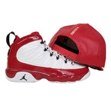 Matching New Era PU Leather Oakland Raiders Snapback Hat For Jordan 9 Gym Red
