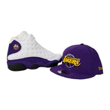 Matching New Era Purple Los Angeles Lakers Snapback for Jordan 13 Lakers