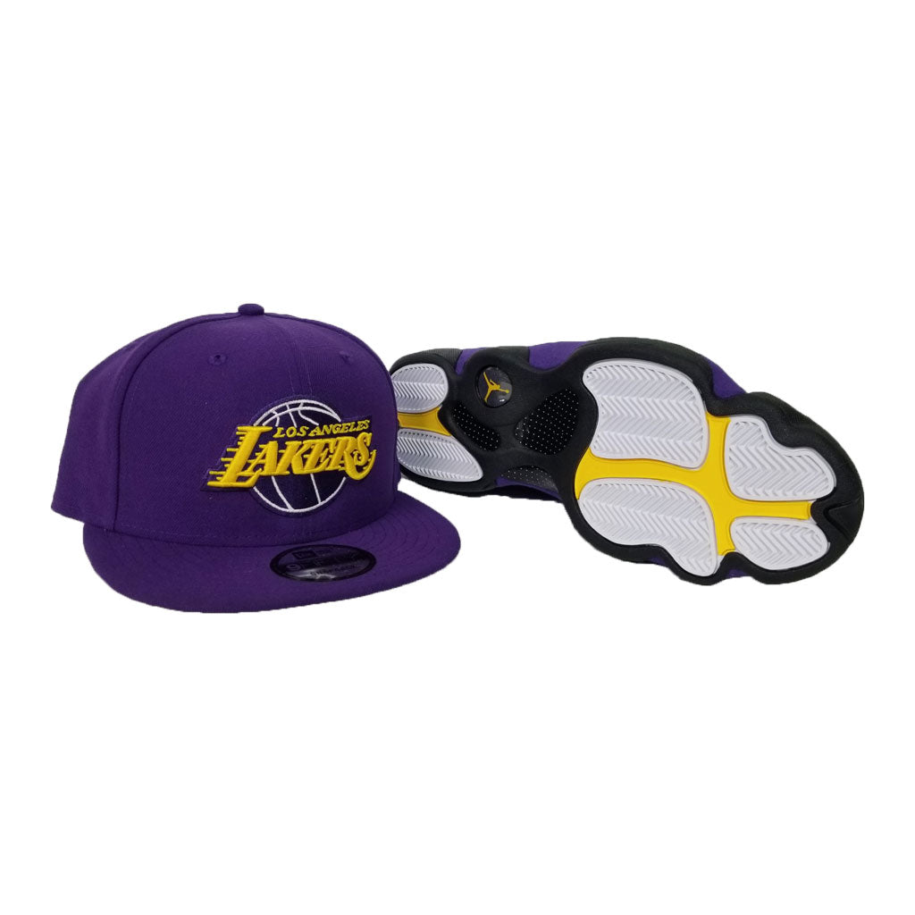 Matching New Era Purple Los Angeles Lakers Snapback for Jordan 13 Lakers