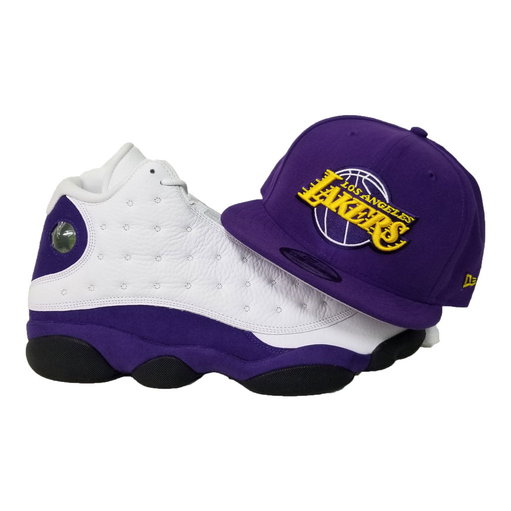 Matching New Era Purple Los Angeles Lakers Snapback for Jordan 13 Lakers