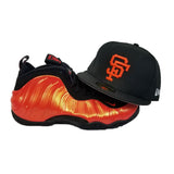Matching New Era San Francisco Giants Fitted Hat For Nike Foamposite Habanero Red