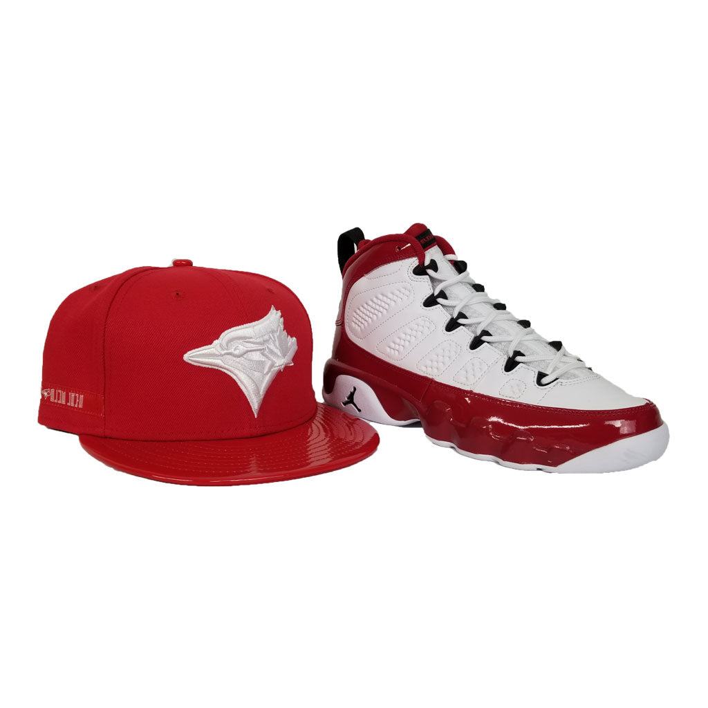 Matching New Era Toronto Blue Jays Fitted Hat For Jordan 9 Gym Red