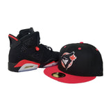 Matching New Era Toronto Blue Jays Fitted hats for Jordan 6 Black Infrared OG