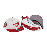 Matching New Era Toronto Blue Jays Snapback Hat For Jordan 9 Gym Red