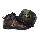 Matching New Era Toronto Blue Jays Snapback Hat for Jordan 10 Desert Camo