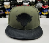Matching New york Knicks Black Metal Badge New Era Snapback hat For Nike Air Foamposite Legion Green / Black
