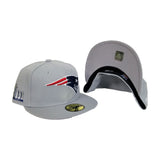 Men's New England Patriots New Era Gray Super Bowl LIII Side Patch Sideline 59FIFTY Fitted Hat