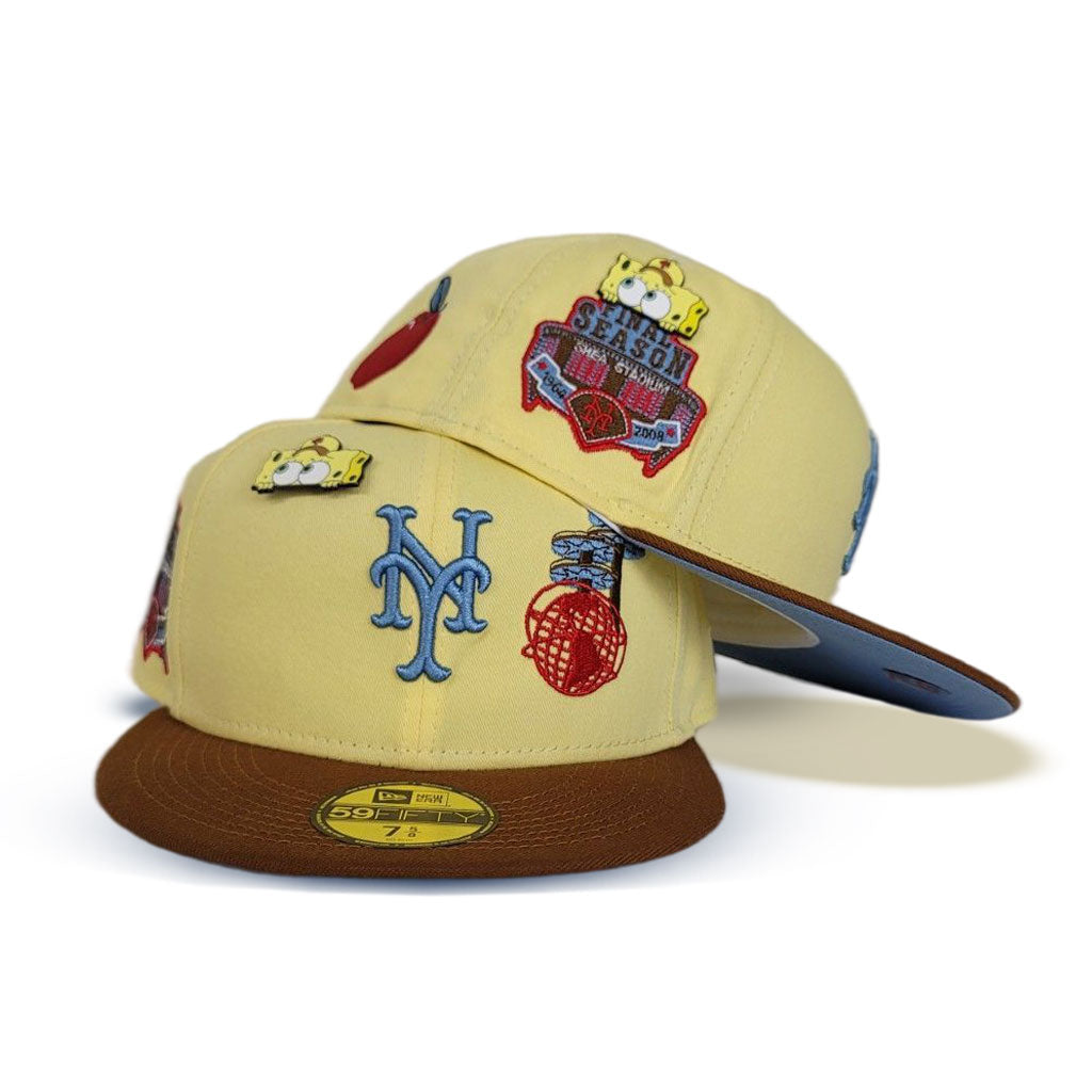 New York Mets Icy Blue Bottom Shea Stadium Final Season Patch New Era 59Fifty Fitted