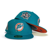 Miami Dolphins Orange Bottom 40th Season Side Patch New Era 59Fifty Fitted