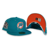 Miami Dolphins Orange Bottom 40th Season Side Patch New Era 59Fifty Fitted