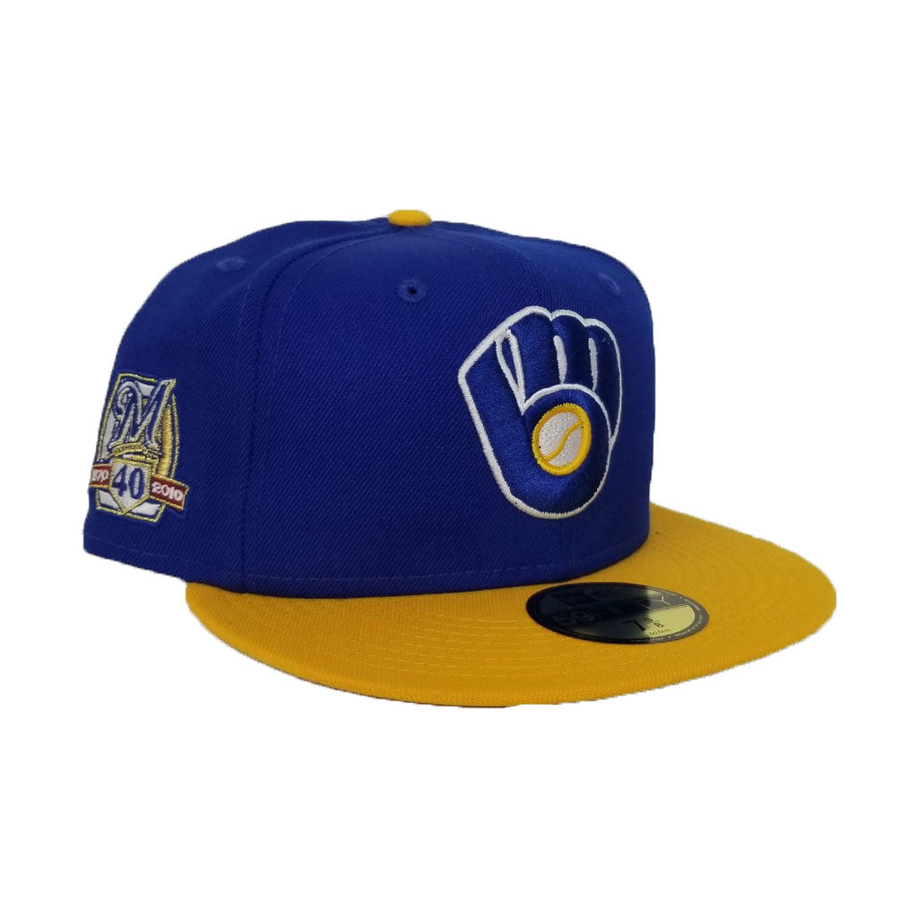 Milwaukee Brewers Royal Blue 40th Anniversary Cooperstown New Era 59Fifty Fitted