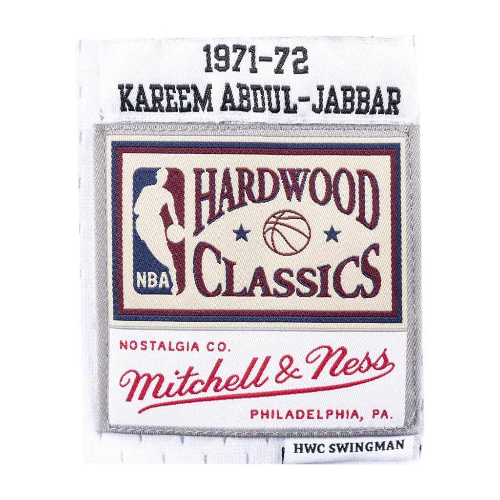 Mitchell & Ness Kareem Abdul-Jabbar White Milwaukee Bucks Hardwood Classics Swingman Jersey