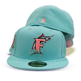 Mint Green Florida Marlins Pink Bottom 10th Anniversary Side Patch New Era 59Fifty Fitted