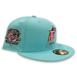 Mint Green Florida Marlins Pink Bottom 10th Anniversary Side Patch New Era 59Fifty Fitted