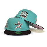 Mint Green Houston Astros Brown Visor Pink Bottom 50th Anniversary Side Patch New Era 59Fifty Fitted