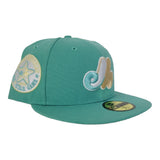 Mint Green Montreal Expos Soft Yellow Bottom 1982 All Star Game New Era 59Fifty Fitted