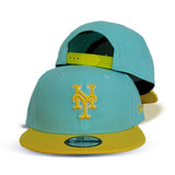 Mint Green New York Mets Yellow Visor New Era 9Fifty Snapback Hat
