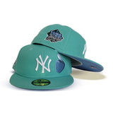 Mint Green New York Yankees Icy Blue Bottom 1999 World Series Side patch New Era 59Fifty Fitted