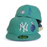 Mint Green New York Yankees Icy Blue Bottom 1999 World Series Side patch New Era 59Fifty Fitted