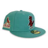 Mint Green St. Louis Cardinals Red Bottom 1957 World Series Side Patch New Era 59Fifty Fitted