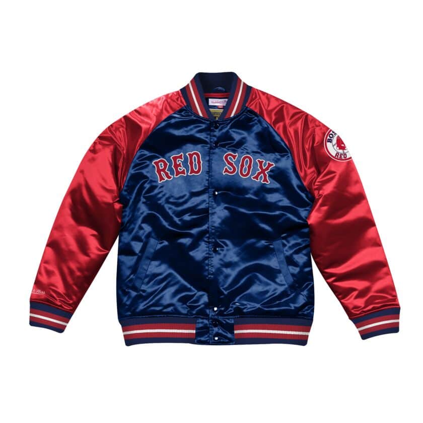Mitchell & Ness Boston Red Sox Navy Blue Satin... – Exclusive Fitted