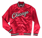 Mitchell & Ness Chicago Bulls Red Satin Varsity Light Jacket