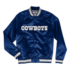 Mitchell & Ness Black Dallas Cowboys Raglan Satin Full-Snap Jacket