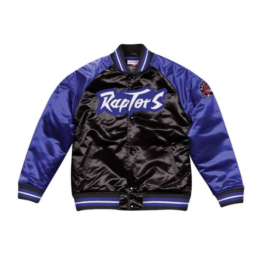 Jackets Mitchell & Ness Team Origins Varsity Satin Toronto Raptors Jacket  Black/ White