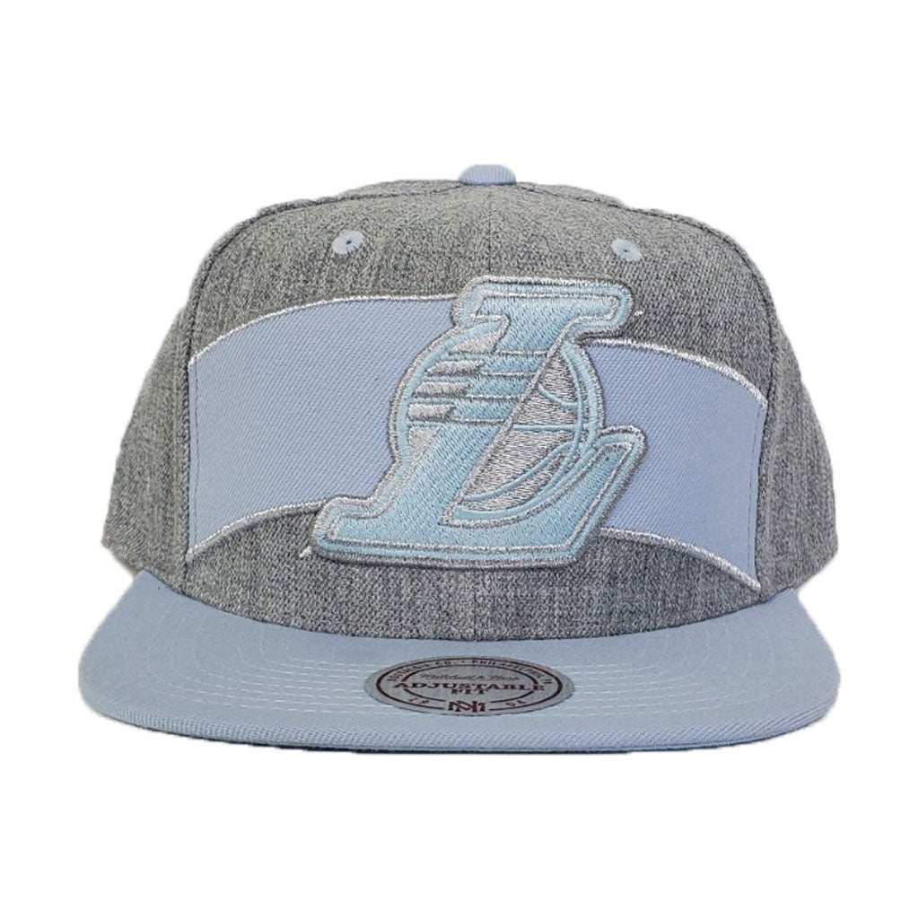 Mitchell & Ness Grey - Light Blue Los Angeles Lakers Snapback Hat
