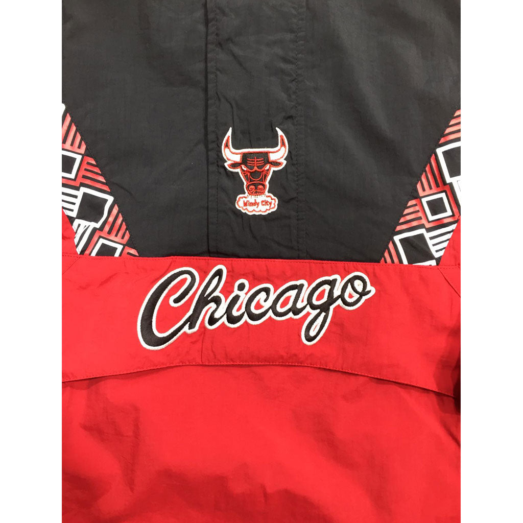 Chicago Bulls Mitchell & Ness Big & Tall Veste en satin à bouton-pression épais - Rouge/Blanc Chicago Bulls Mitchell & Ness Big & Tall Veste en satin à bouton-pression épais - Rouge/Blanc