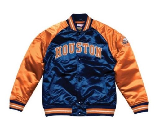Vintage Houston Astros Navy Rainbow Satin Jacket Extra Small