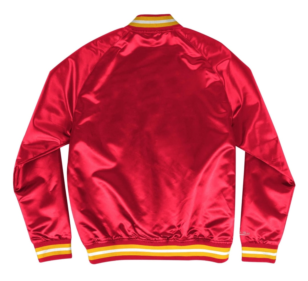 Mitchell & Ness Houston Rockets Red Satin Varsity Light Jacket