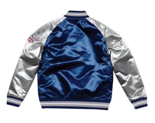 Mitchell & Ness New England Patriots Navy Blue Satin Varsity Jacket