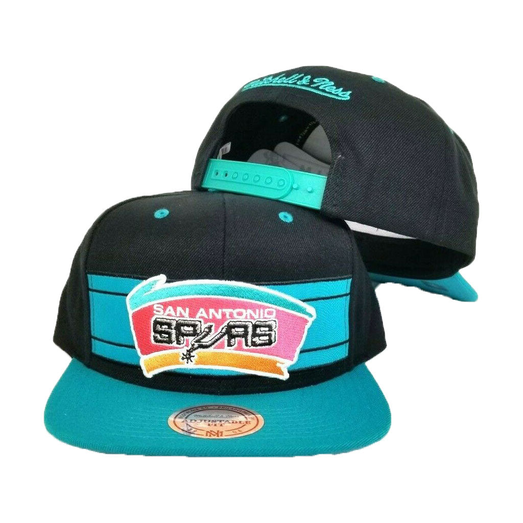 SAN ANTONIO SPURS DOUBLE STRIPE MITCHELL AND NESS SNAPBACK HAT