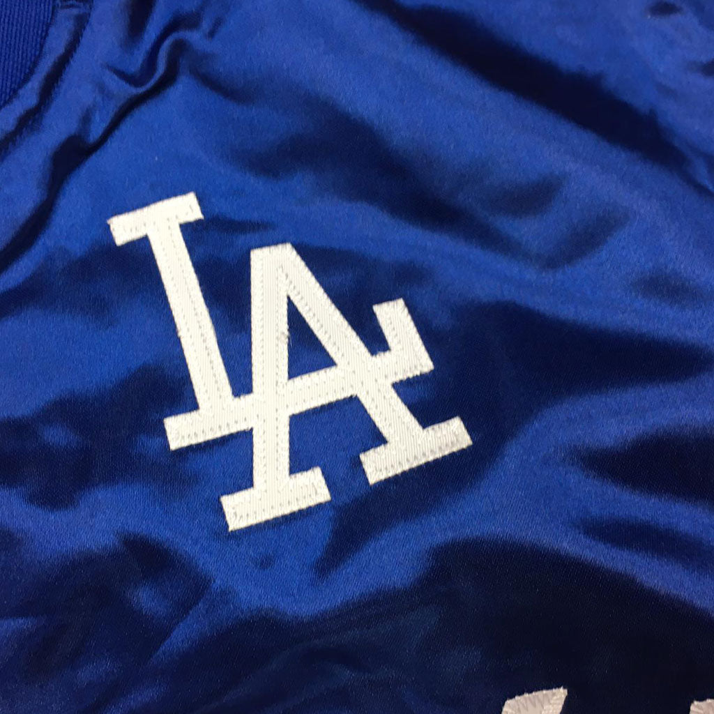 Mitchell & Ness Scrip Los Angeles Dodgers Royal Blue Satin Varsity Light Jacket