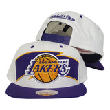Mitchell & Ness White - Gold Los Angeles Lakers Snapback Hat