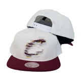Mitchell & Ness White / Burgundy Destructed Cleveland Cavaliers snapback