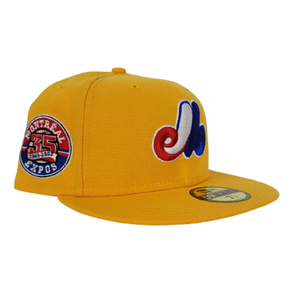 Montreal Expos Taxi Yellow Icy Blue 35th Anniversary Side Patch New Era 59Fifty Fitted