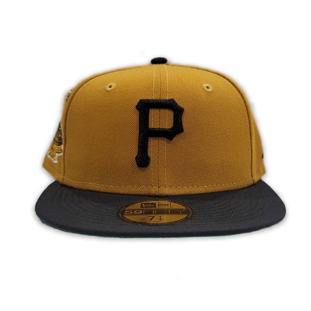 Mustard Pittsburgh Pirates Black Visor Green Bottom 1971 World Series Side Patch "59FIFTY DAY" New Era 59Fifty Fitted