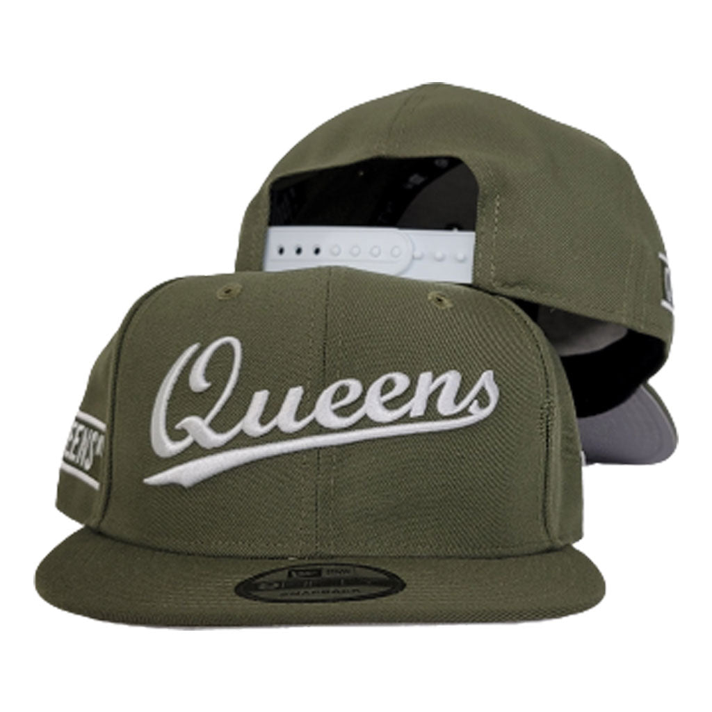 NEW ERA 9FIFTY OLIVE GREEN QUEENS SNAPBACK HAT – Exclusive Fitted Inc.