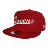 NEW ERA 9FIFTY RED ON WHITE QUEENS SNAPBACK HAT