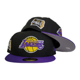 NEW ERA BLACK / PURPLE 2TONE LOS ANGELES LAKERS NBA FINALS SIDE PATCH 59FIFTY FITTED