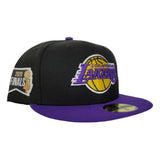 NEW ERA BLACK / PURPLE 2TONE LOS ANGELES LAKERS NBA FINALS SIDE PATCH 59FIFTY FITTED