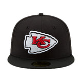 NEW ERA BLACK KANSAS CITY CHIEF SUPER BOWL LIV SIDE PATCH 59FIFTY FITTED HAT