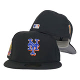 NEW ERA BLACK NEW YORK METS 1964-2008 SHEA STADIUM SIDE PATCH FITTED HAT