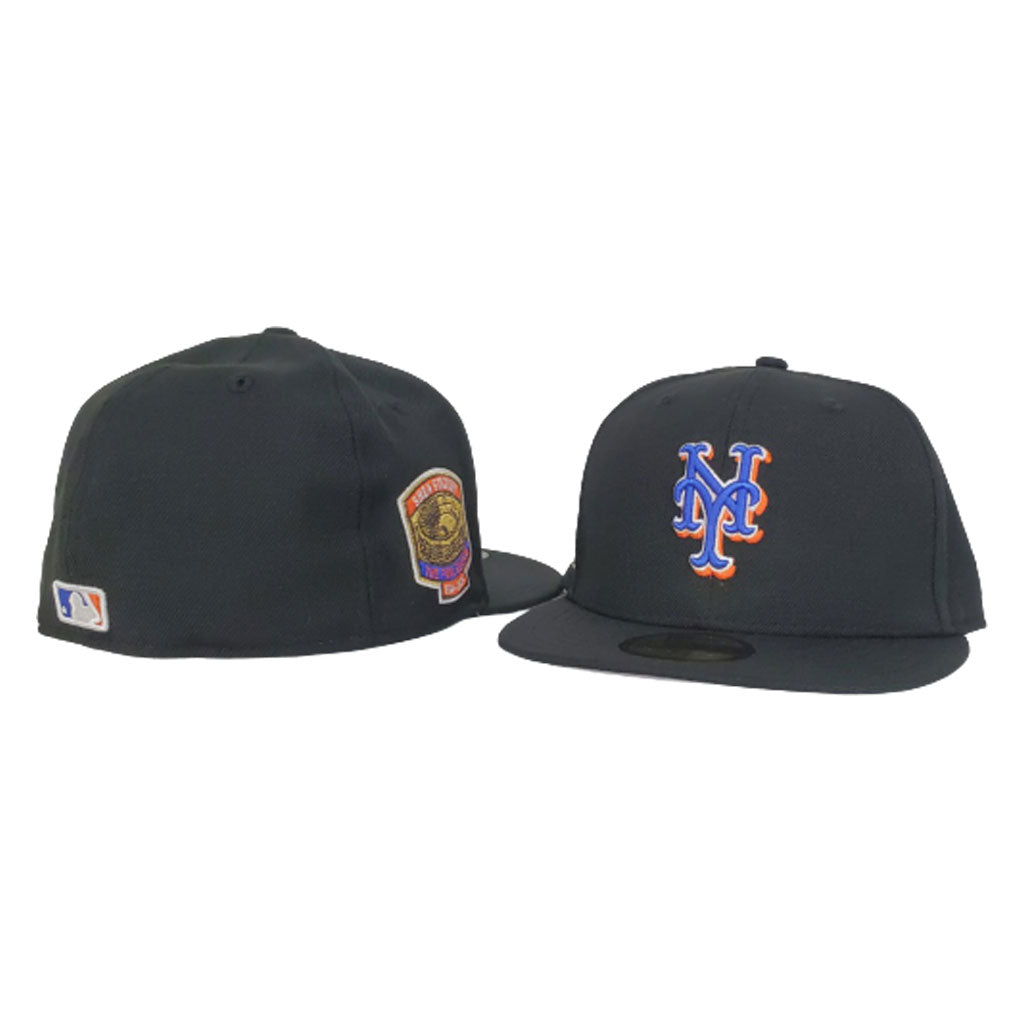 NEW ERA BLACK NEW YORK METS 1964-2008 SHEA STADIUM SIDE PATCH FITTED HAT