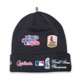 NEW ERA BLACK ST. LOUIS CARDINALS 11X WORLD SERIES CHAMPIONS SPORTS KNIT